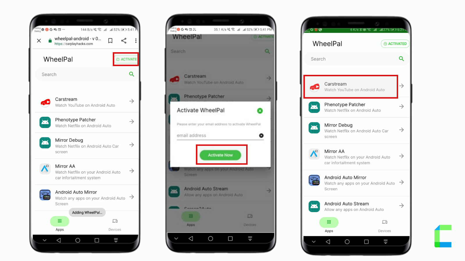 Select CarStream on WheelPal