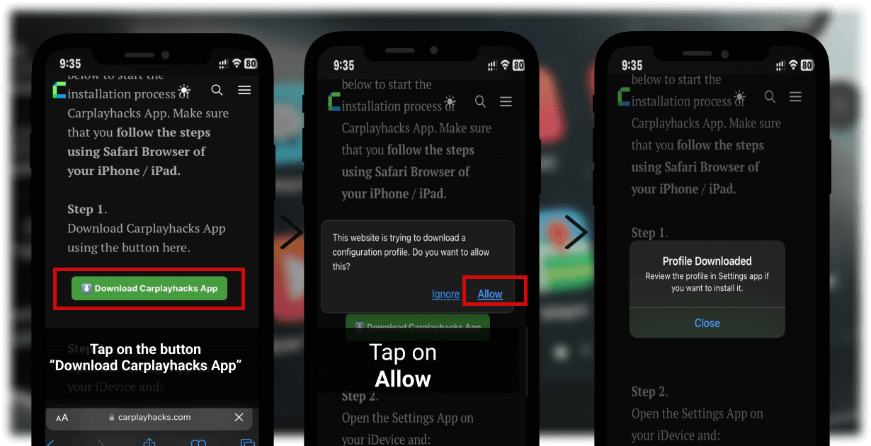 Installing CarPlayhacks app- Step 03 