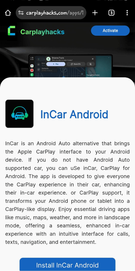 install incar Android