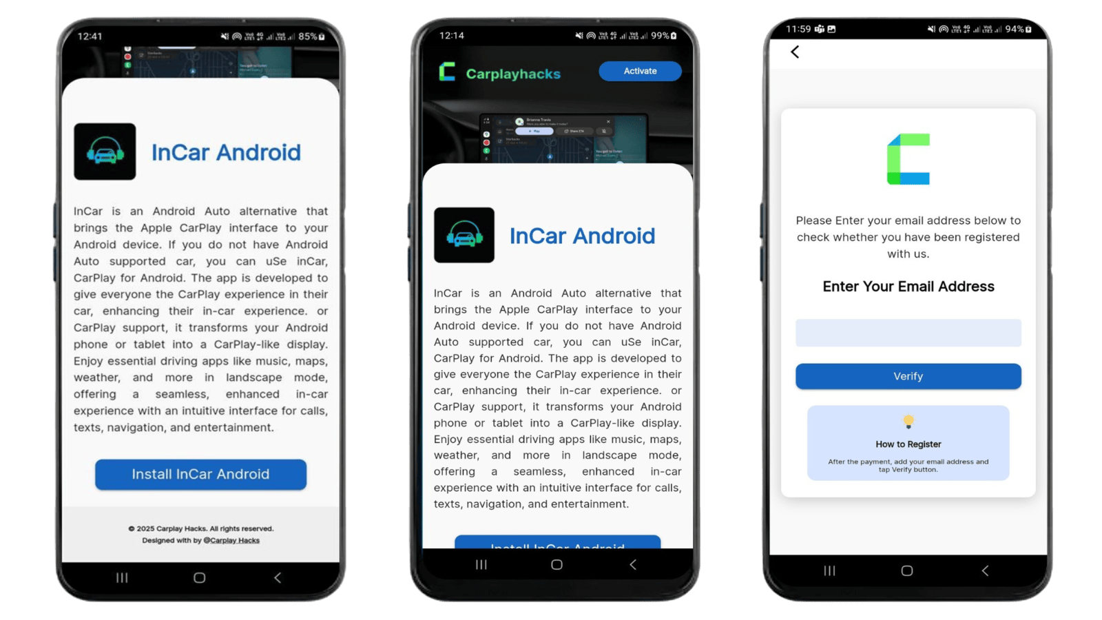 install incar Android step 1-2