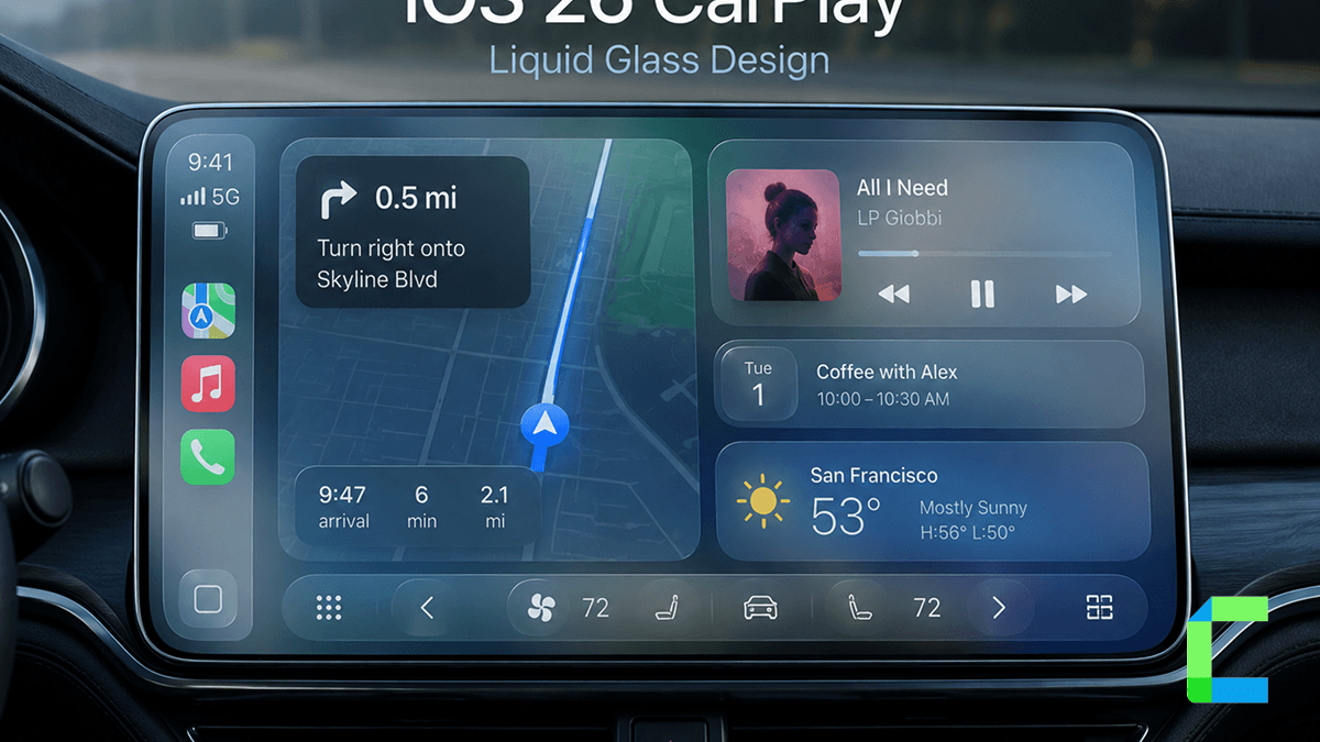iOS 26 CarPlay Liquid Glass Design