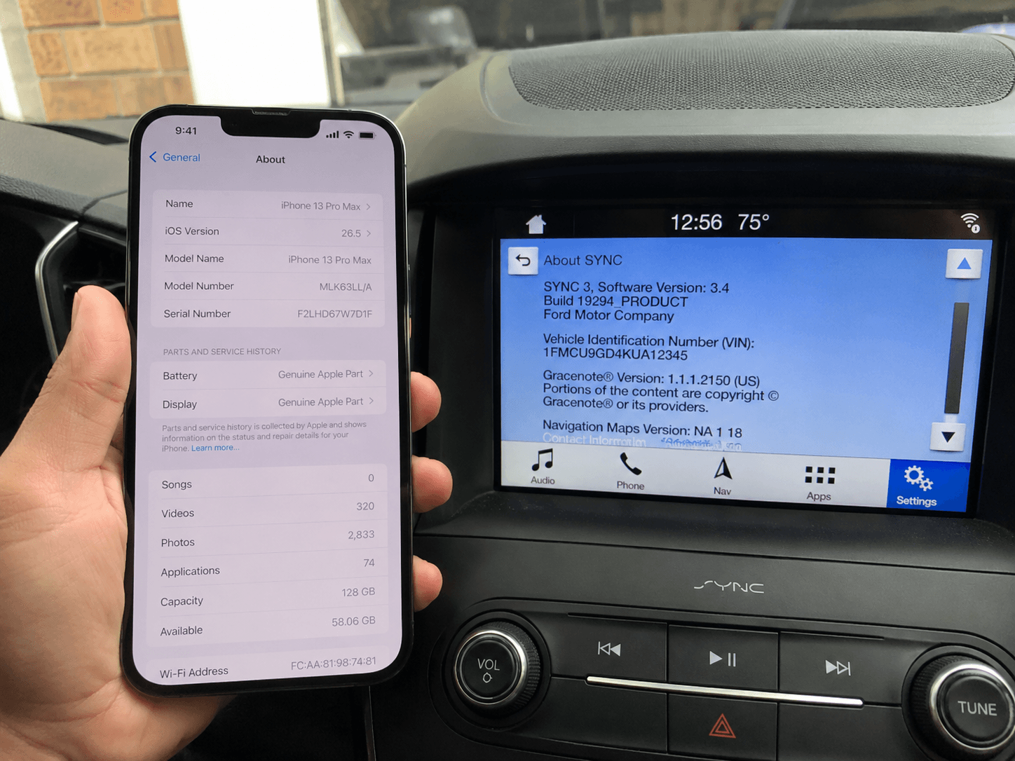 iphone trying to connect to ford